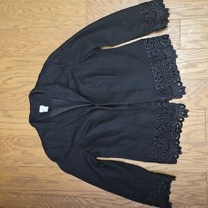 Chico's Black Blazer with Lace Trim